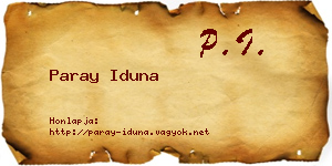 Paray Iduna névjegykártya